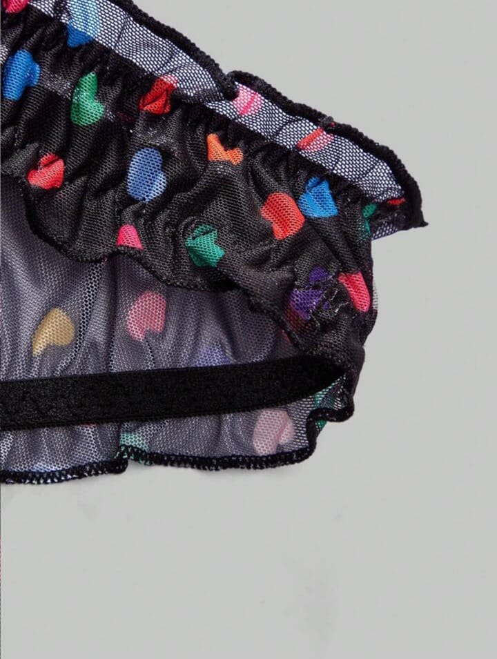 Confetti Heart Mesh Brief
